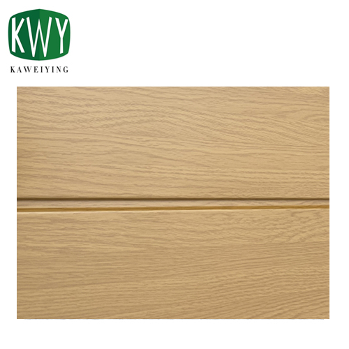 Coffee Oak Straight Groove Flat Board PU Sandwich Wall Panel