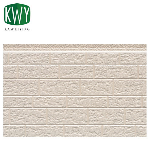 Ivory White Rough-Grained Brick PU Sandwich Wall Panel