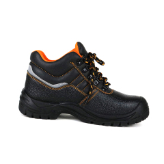 Classic Design Embossed Genuine Leather Safety Shoes