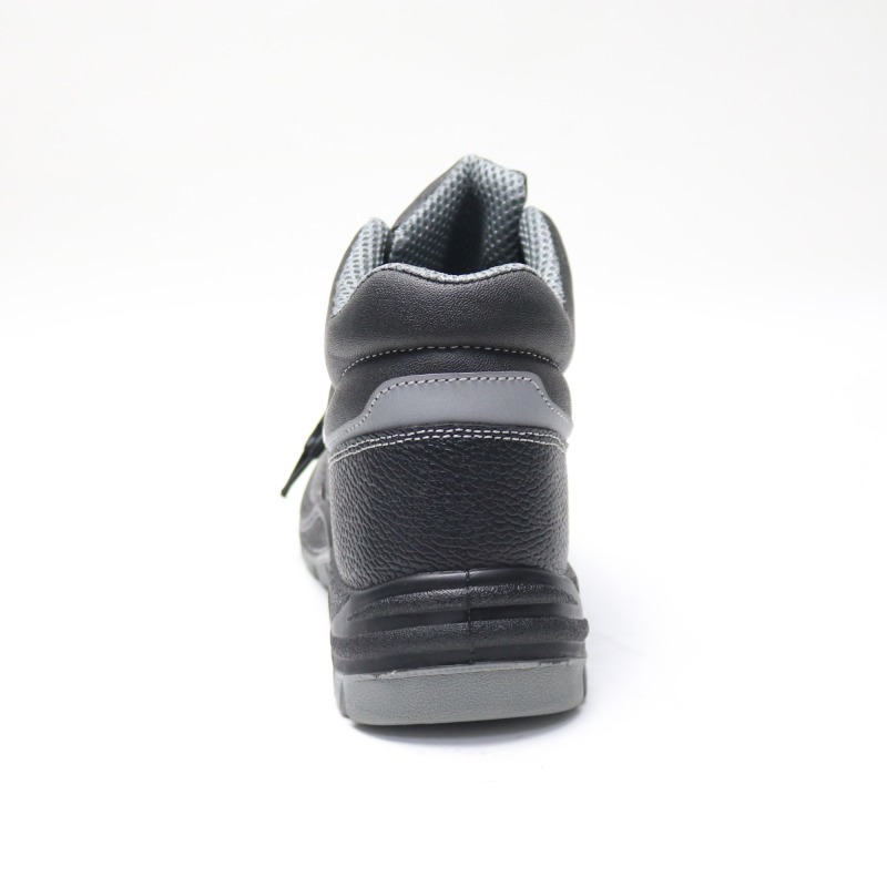 Steel Toe Cow Leather PU Injection Construction Safety Shoes