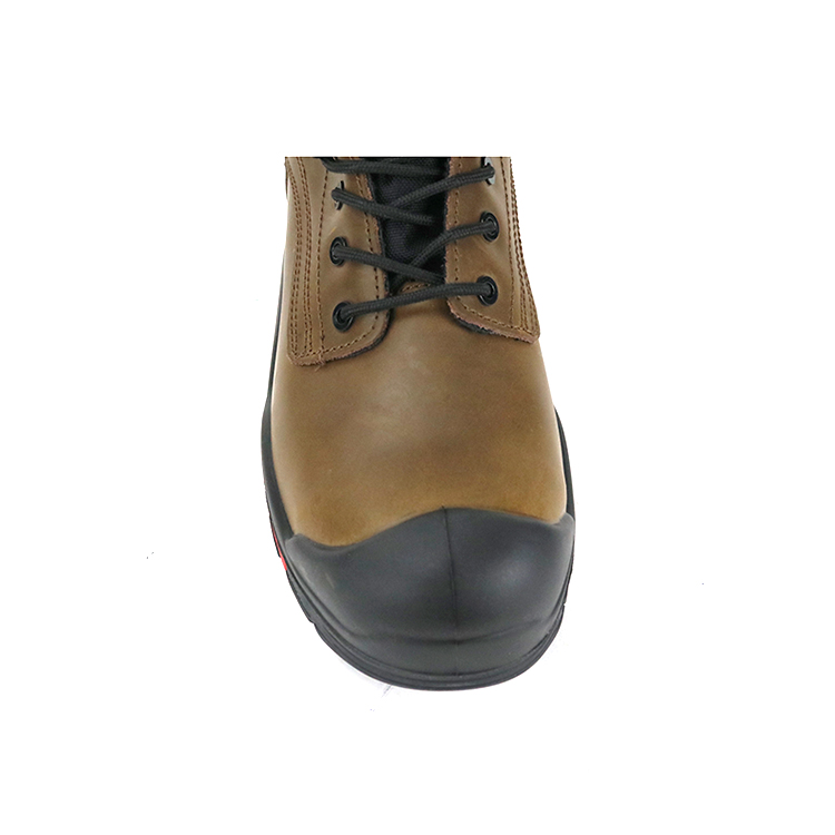 High Quality Crazy Horse PU/Rubber Mid Cut Safety Shoes