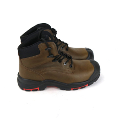 High Quality Crazy Horse PU/Rubber Mid Cut Safety Shoes