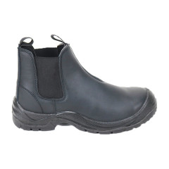 Non Lace Design Genuine Leather Industrial Protective Safety Boots
