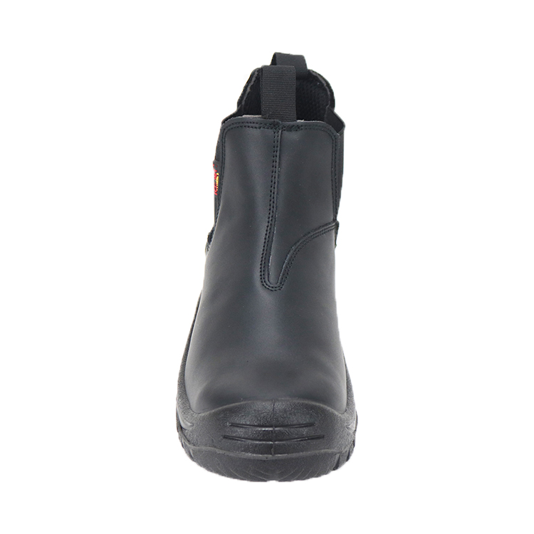 Non Lace Design Genuine Leather Industrial Protective Safety Boots