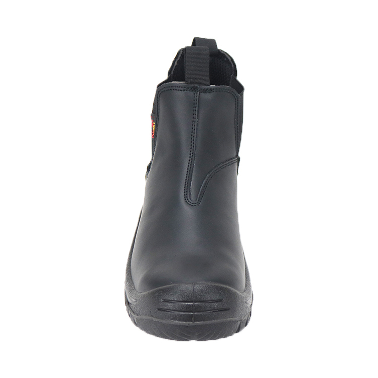 Non Lace Design Genuine Leather Industrial Protective Safety Boots