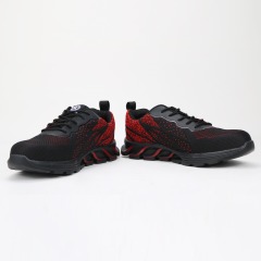 Spots Style Fly Knit Fabric Lightweight Breathable Safety Shoes