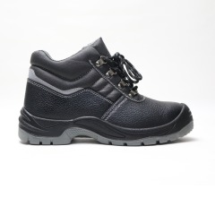 Steel Toe Cow Leather PU Injection Construction Safety Shoes