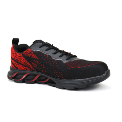 Spots Style Fly Knit Fabric Lightweight Breathable Safety Shoes