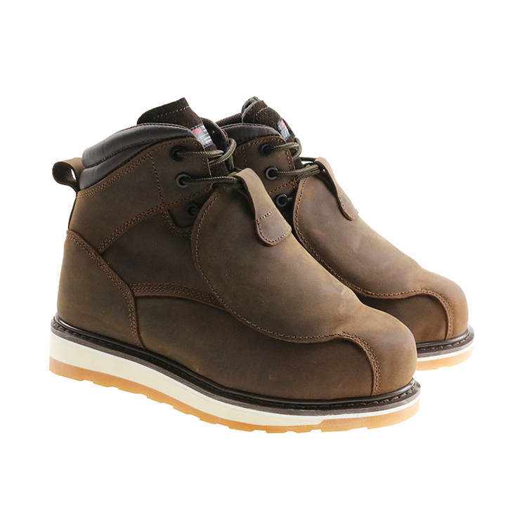 Stylish Design Welding Use Crazy Horse Leather Safety Shoes