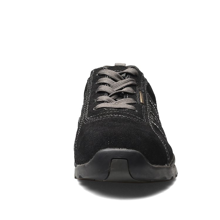 Classic Low Cut Black Cow Leather Safety Shoes