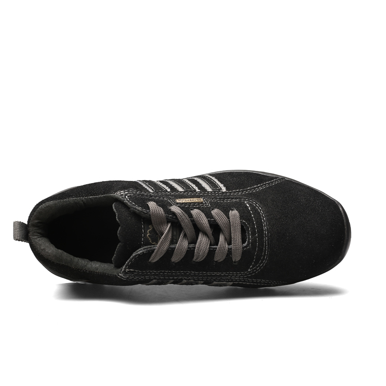 Classic Low Cut Black Cow Leather Safety Shoes