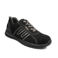 Classic Low Cut Black Cow Leather Safety Shoes