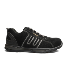 Classic Low Cut Black Cow Leather Safety Shoes