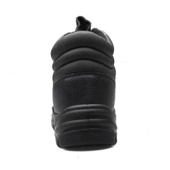 Black Mid Cut Embossed Cow Leather Safety Shoe