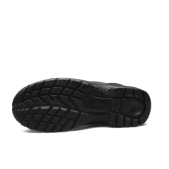 Mid Cut Black Cow Leather PU Outsole Safety Shoes