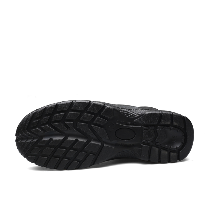 Mid Cut Black Cow Leather PU Outsole Safety Shoes