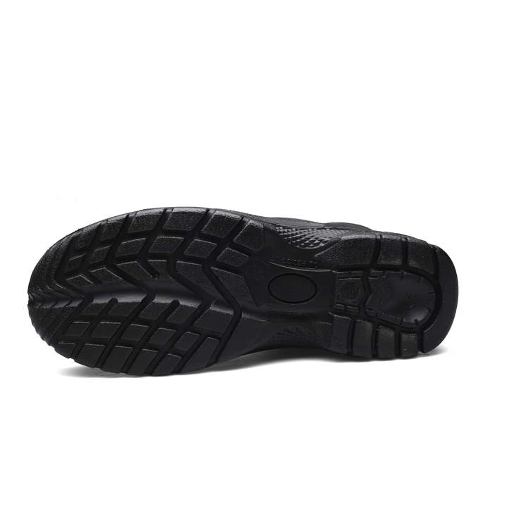 Black Mid Cut Embossed Cow Leather Safety Shoe