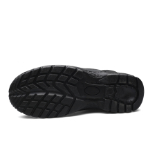 Black Mid Cut Embossed Cow Leather Safety Shoe