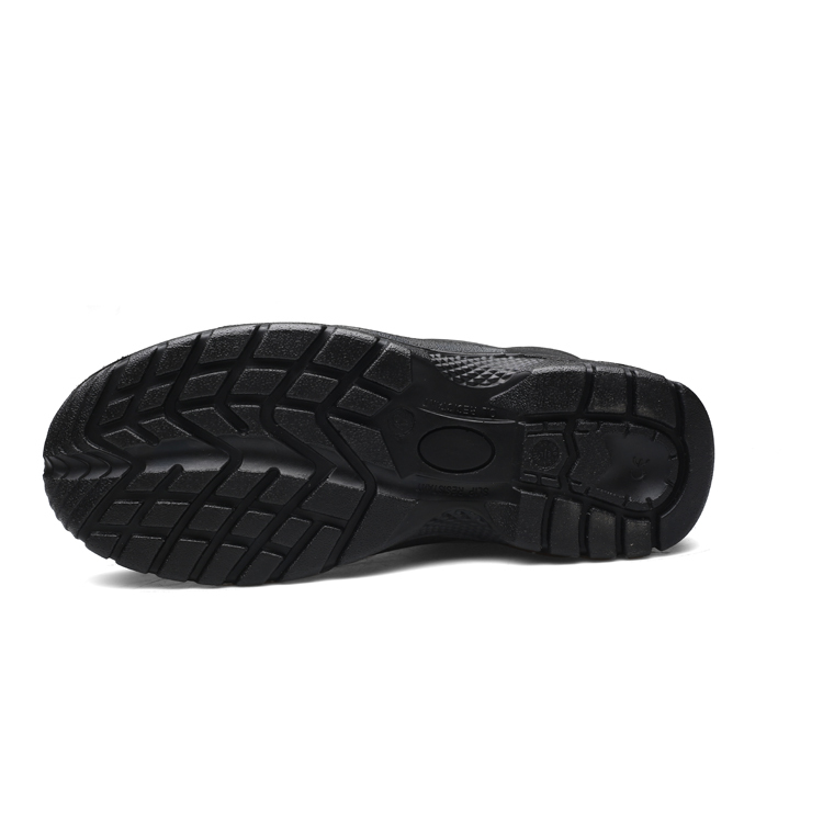 Black Mid Cut Embossed Cow Leather Safety Shoe