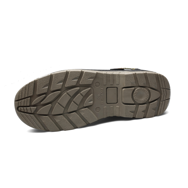 Mid Cut Balck Cow Leather Safety Shoes