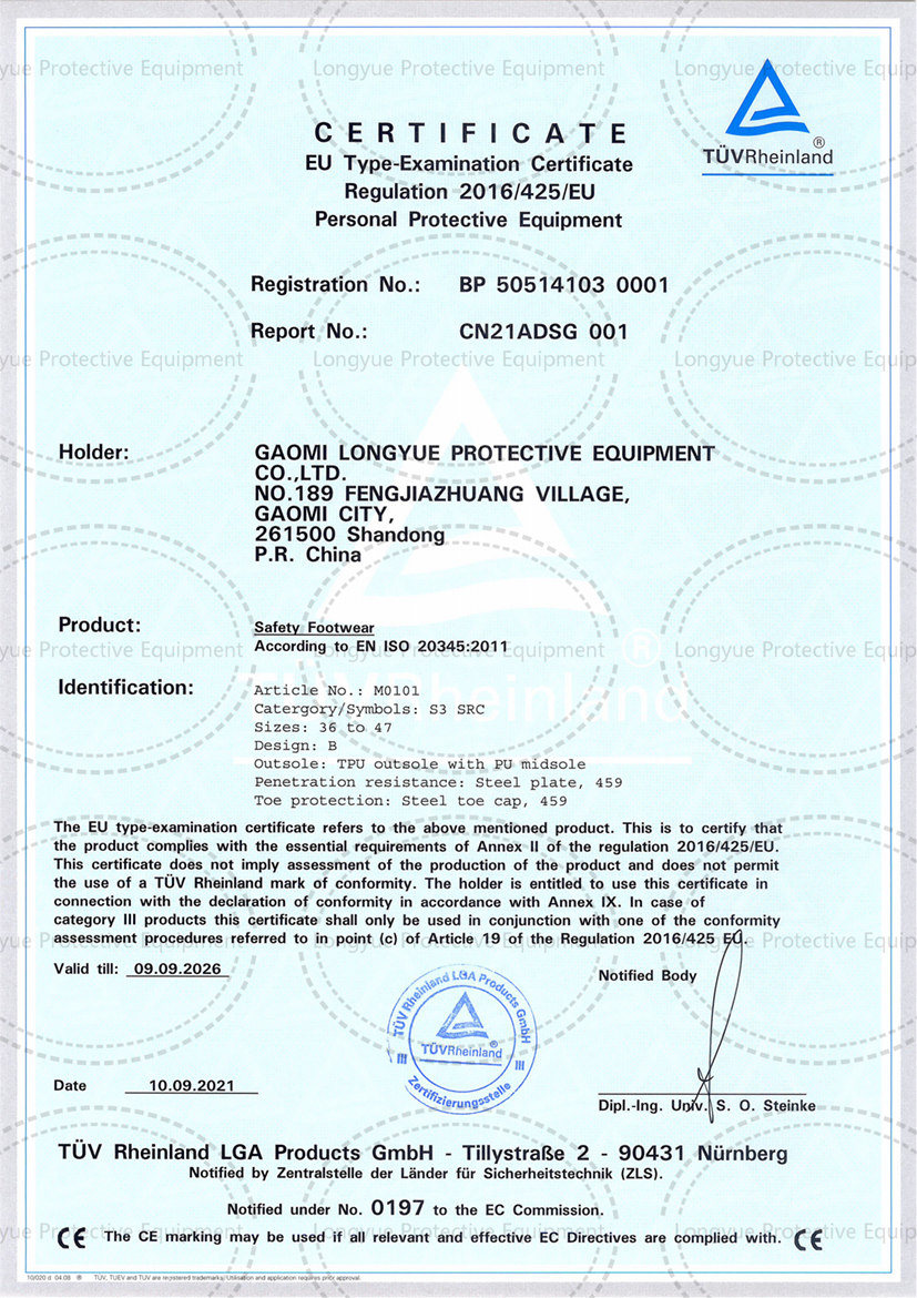 Gaomi Longyue Protective Equipment Co., Ltd.