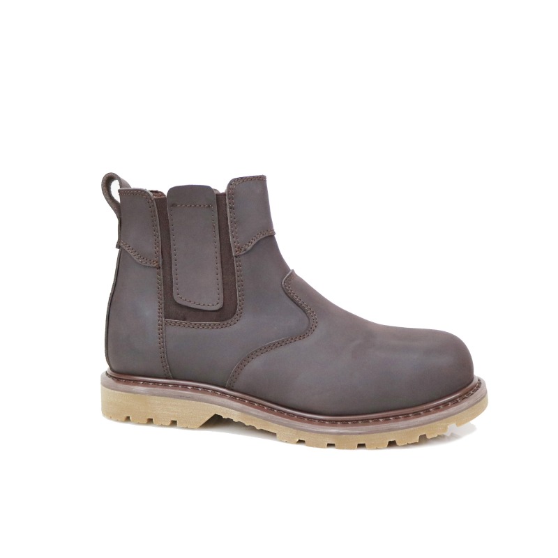 Mid Cut Crazy Horse Leather Goodyear Welt Construciton Safety Boots