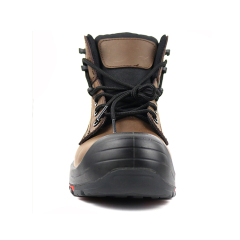 Stylish Design Genuine Leather Mid Sut Safety Boots for Men
