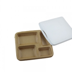 Disposable Kraft Paper Lunch box with lid