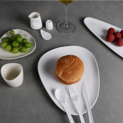Airline Reusable Sustainable China Plates Ceramic Dinnerware