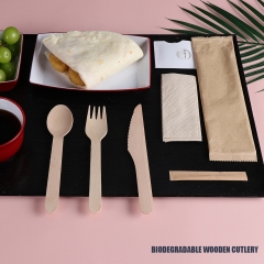 Eco Friendly Biodegradable Disposable Wooden Cutlery Set