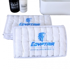 Hot And Cold Airline Towel In Tray With Plastic Tong