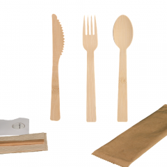 Reusable Natural Disposable Biodegradable Bamboo Cutlery Set