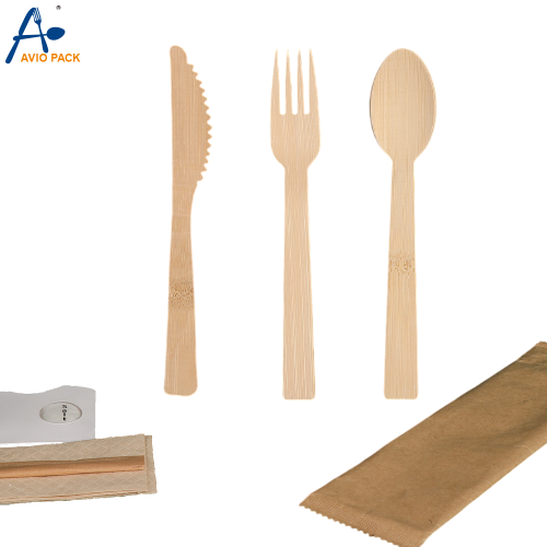 Reusable Natural Disposable Biodegradable Bamboo Cutlery Set