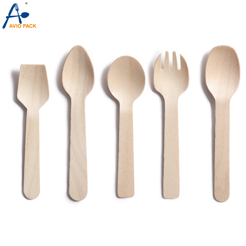 New Design Compostable Disposable Wooden Cutlery Set