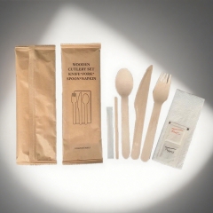Airline Eco Friendly Biodegradable Wooden Cutlery Set