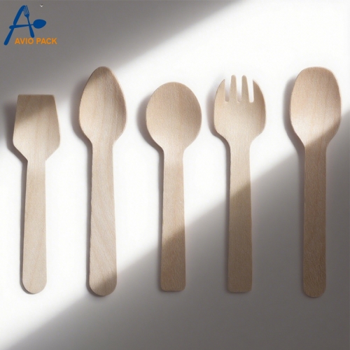 New Design Compostable Disposable Wooden Cutlery Set