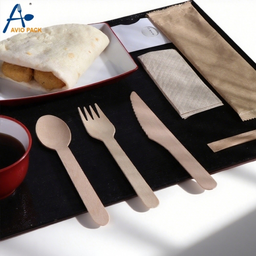 Eco Friendly Biodegradable Disposable Wooden Cutlery Set