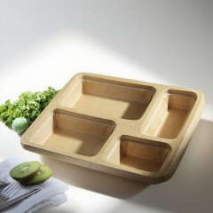 Disposable Kraft Paper Lunch box with lid