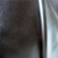 Eco-friendly brown colour first layer Lychee embossed cow leather