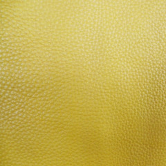 Yellow colour Full-grain Eco-friendly first layer Lychee embossed cow leather