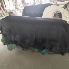 Wholesale Eco-friendly black dyed cowhides with hair on