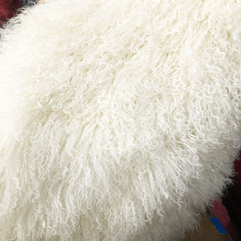 Wholesale nature Mongolian curly sheep lamb fur skin rug