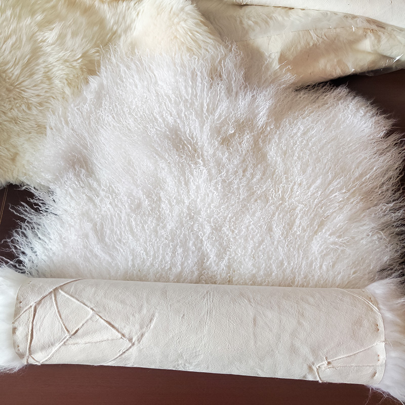 60*120cm nature Mongolian curly sheep lamb fur plate