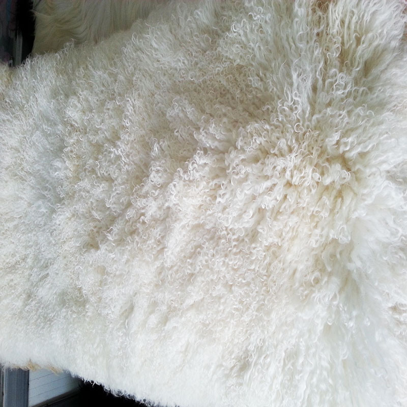 60*120cm nature Mongolian curly sheep lamb fur plate