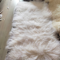 60*120cm nature Mongolian curly sheep lamb fur plate