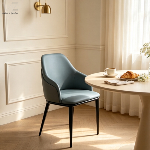 Blue Upholstered Armchair Dining Chair-9045
