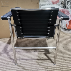Mid-Century Leather Guest Room Chair-8016