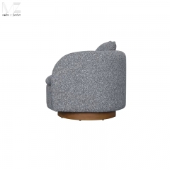 Walnut Finish Fabric Lounge Chair-3979