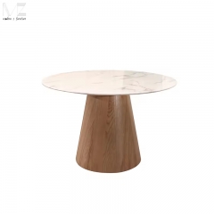 Round White Sintered Stone Dining Table-4738