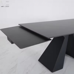 Modern Extendable Dark Sintered Stone Dining Table-2852